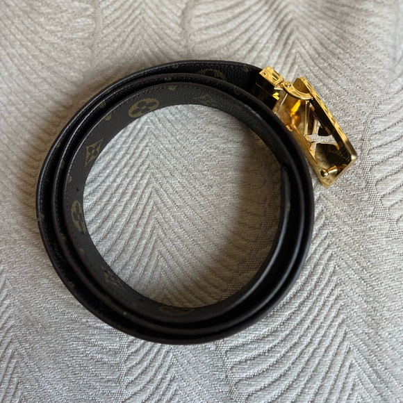 Louis Vuitton Monogram LV Belt - 48” Long (Size 120, M/L) - Gold Logo Buckle - Picture 3 of 10